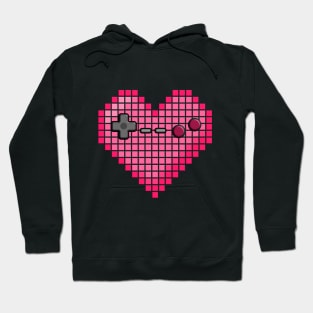 Pixel Art Heart Video Game Controller Hoodie